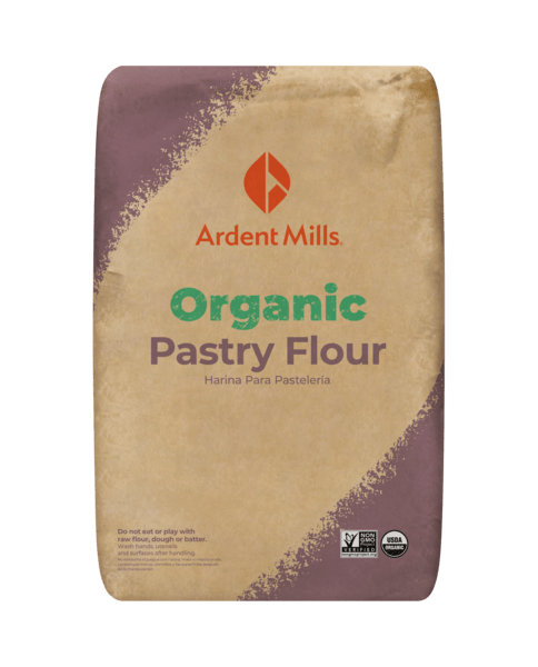 Simply Milled Organic Pastry Flour 50lb Bag/Packaging with Shadow - National Register Bag Artwork 3D Image.