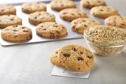 Purpose Powered Innovation shoot for PPI communication. Tabletop features Sustagrain cookies in an R&D lab.