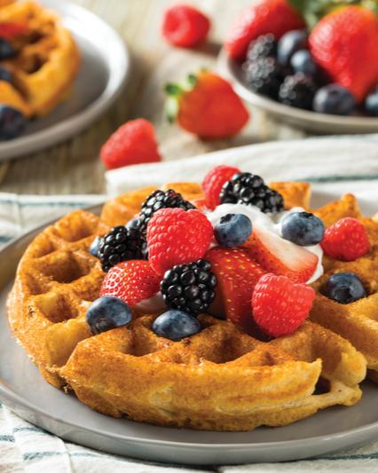 Waffles with Berries - vertical