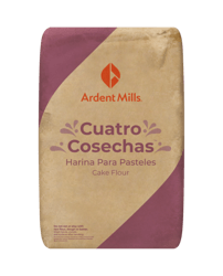 Cuatro Cosechas Cake flour bags/packaging images.