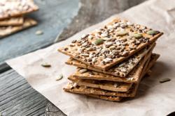 Crisp bread with flax, sesame and sunflower seeds.