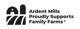 Logo for use with packaging - depicts farm field, silo, and barn with family farms copy